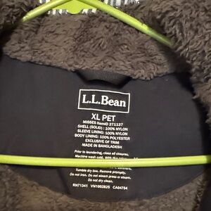 L.L. Bean XL Pet Winter Warmer Jacket